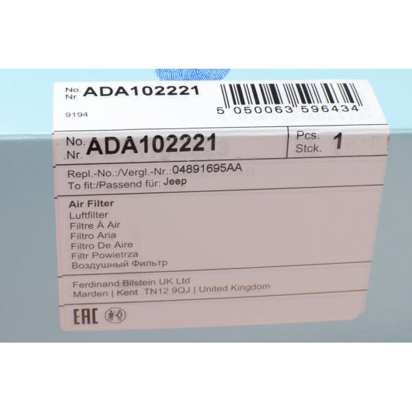ADA102221 BLUE PRINT Фільтр повітряний Dodge Caliber/Jeep Compass/Patriot 2.0 CRD 06-