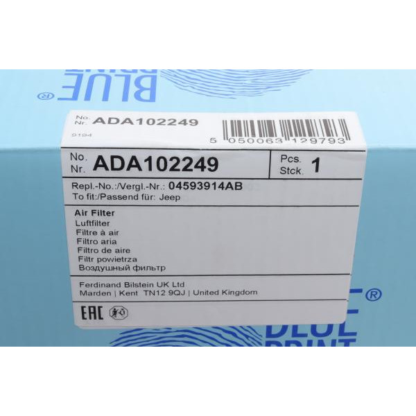 ADA102249 BLUE PRINT Фільтр повітряний Jeep Patriot/Compass 2.0/2.4 06-