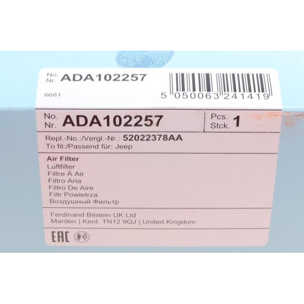 ADA102257 BLUE PRINT Фільтр повітряний Jeep Cherokee 2.0 CRD 2.4-3.2 13-
