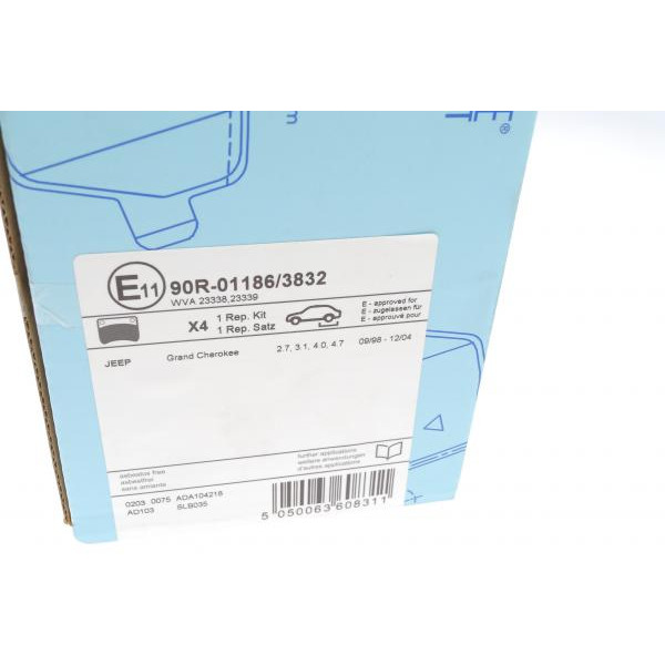 ADA104218 BLUE PRINT Колодки гальмівні (задні) Jeep Grand Cherokee 2.7-6.1 99-/ MB 100/ 190 1.8-2.6 83-96