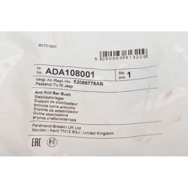 ADA108001 BLUE PRINT Втулка стабілізатора (переднього) Jeep Cherokee II 2.4/2.5-2.8CRD 01-08 (d=30mm)