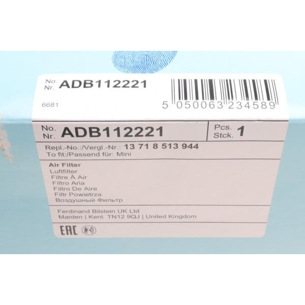ADB112221 BLUE PRINT Фільтр повітряний BMW 2 (F39) 17-/X1 (F48) 15-/Mini Cooper 13-