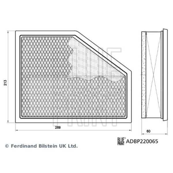 ADBP220065 BLUE PRINT Фільтр повітряний BMW 5 (G31)/7 (G07)/X5 (G05) 3.0 16- (B57/B58)