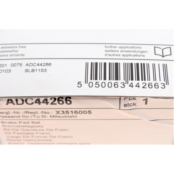 ADC44266 BLUE PRINT Колодки гальмівні (задні) Mitsubishi Carisma/Colt/Space Star/Volvo S40 95-12 (з датчиками)