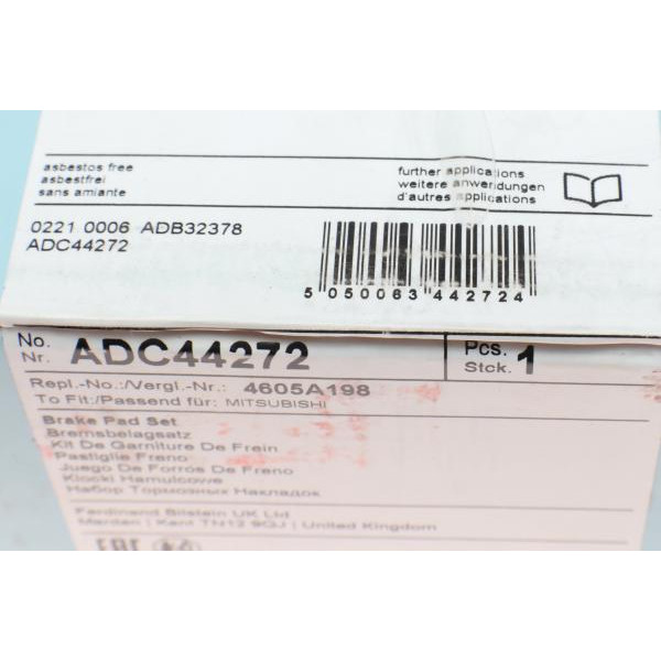 ADC44272 BLUE PRINT Колодки гальмівні (передні) Mitsubishi L200 05- /Pajero Sport 96-