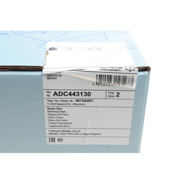 ADC443130 BLUE PRINT Диск гальмівний (задній) Mitsubishi Pajero Sport 2.5D 3.0i 96- (315x18)