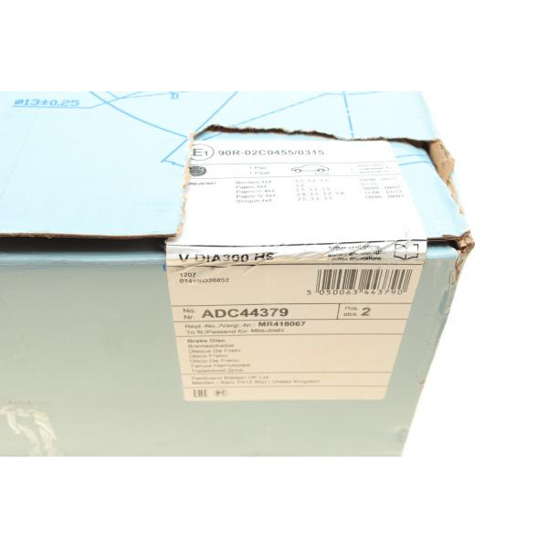 ADC44379 BLUE PRINT Диск гальмівний (задній) Mitsubishi Pajero/Montero 00-12 (300x22)