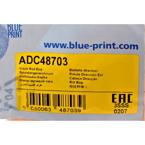 ADC48703 BLUE PRINT Наконечник рульової тяги Mitsubishi Lancer/Colt 80-