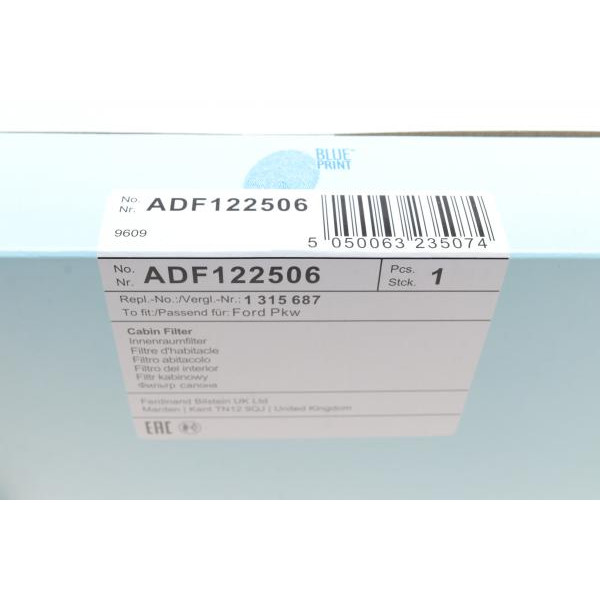 ADF122506 BLUE PRINT Фильтр салона Ford Focus/Mondeo 03- (угольный)