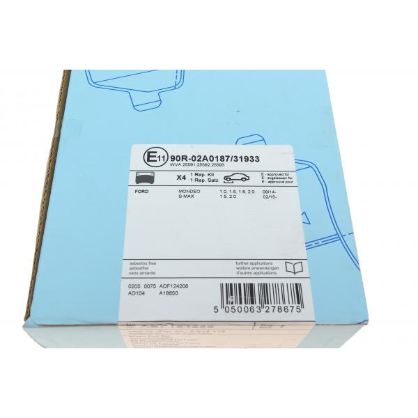 ADF124208 BLUE PRINT Колодки гальмівні (передні) Ford Galaxy/Mondeo V/S-Max 1.0-2.0H 14-