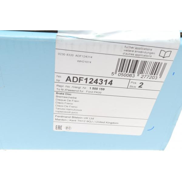 ADF124314 BLUE PRINT Диск гальмівний (передній) Ford Mondeo 1.6-2.5 07-15 (300x28)(з покриттям)
