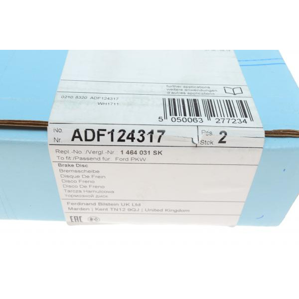ADF124317 BLUE PRINT Диск гальмівний (задній) Ford Transit 2.2-3.2 D 2.3 i 06-14 (280х16)(з покриттям)(повний)