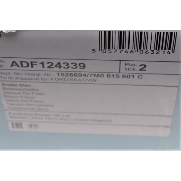 ADF124339 BLUE PRINT Диск гальмівний (задній) VW Sharan/Seat Alhambra 96-10 (267.8x9.8)(з покриттям)(повний)