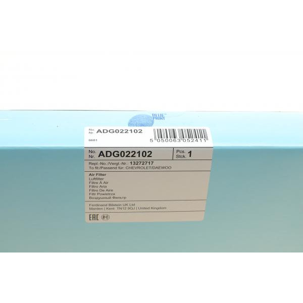 ADG022102 BLUE PRINT Фільтр повітряний Chevrolet Cruze/Orlando 1.6/1.8DOHC/Opel Astra J 1.4 16V 09-