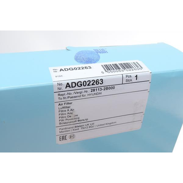 ADG02263 BLUE PRINT Фільтр повітряний Hyundai Santa Fe 2.2CRDi/2.7V6 06-12
