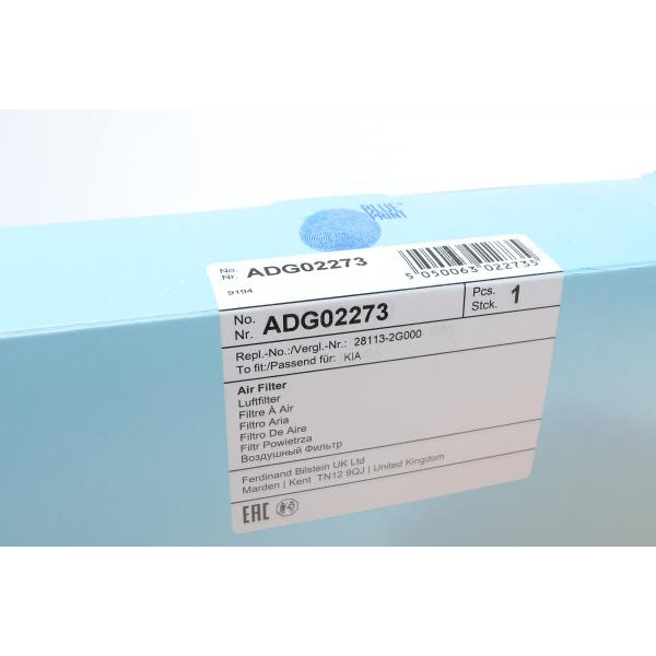 ADG02273 BLUE PRINT Фильтр воздушный Kia Carens 1.6/2.0 16V 06-13