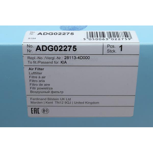 ADG02275 BLUE PRINT Фільтр повітряний Kia Carnival 2.2-2.9 06-15