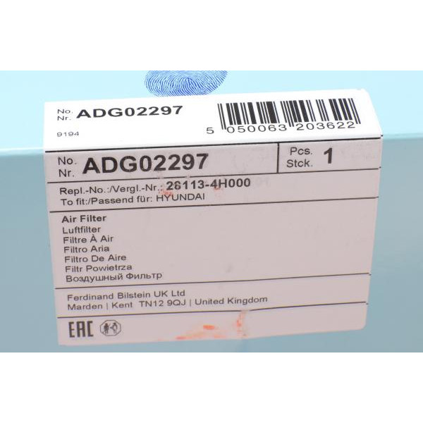 ADG02297 BLUE PRINT Фільтр повітряний Hyundai H-1 II 2.4 i 2.5 CRDi/TDCi 07-
