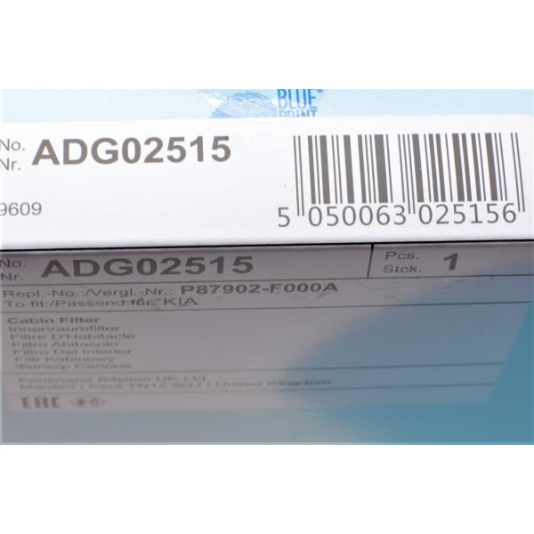 ADG02515 BLUE PRINT Фільтр салону Kia Cerato 04-09/Sorento II 09-15