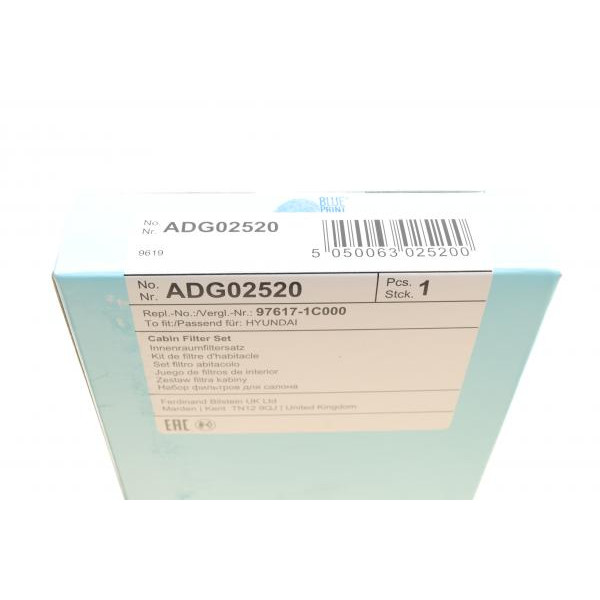 ADG02520 BLUE PRINT Фільтр салону Hyundai Accent II 1.3i/1.5CRDi/1.6i 00-10 (2шт)