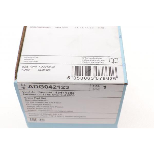 ADG042123 BLUE PRINT Колодки гальмівні (задні) Opel Astra J 09 - R16 (Ate - Teves)
