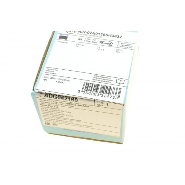 ADG042160 BLUE PRINT Колодки гальмівні (задні) Kia Soul/Ceed/Hyundai i30 10-
