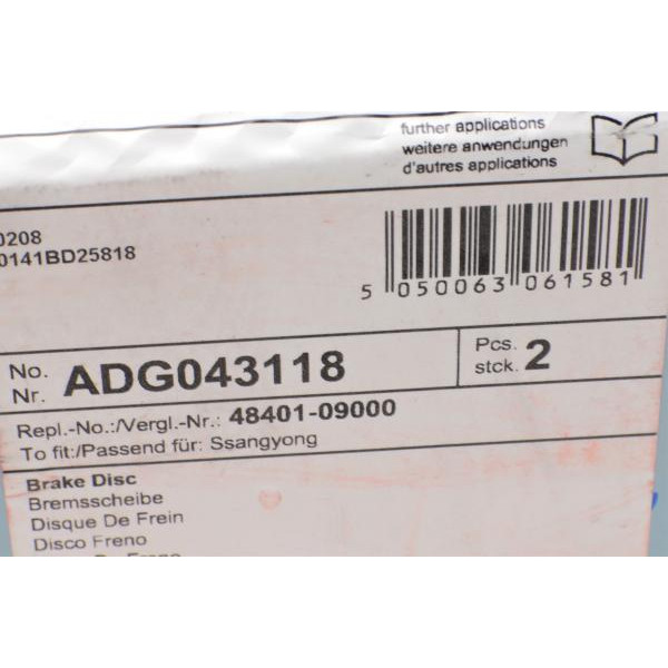 ADG043118 BLUE PRINT Диск гальмівний (задній) Ssangyong Rexton 2.0-3.2 04-13/Kyron 05- (299x10)