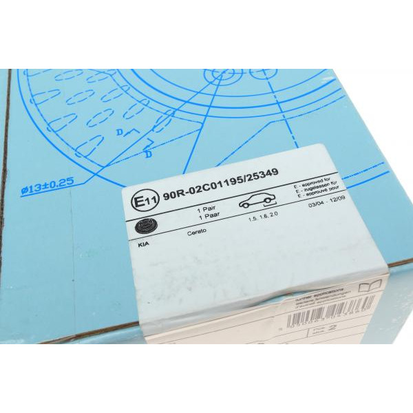 ADG04386 BLUE PRINT Диск гальмівний (задній) Kia Cerato 1.5-2.0 04-09 (258x10)