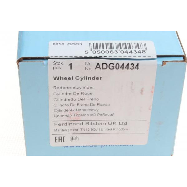 ADG04434 BLUE PRINT Циліндр гальмівний (задній) Hyundai Accent II 1.3-1.6 98-17/Getz 1.1-1.6 02-12 (R) (d=17.46mm)