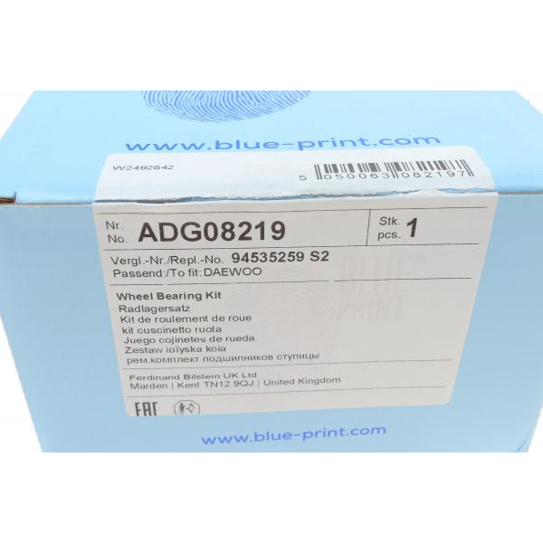 ADG08219 BLUE PRINT Підшипник маточини (передньої) Chevrolet Lacetti 03-13/Nubira05-11 (39x74x39)