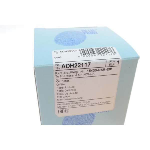 ADH22117 BLUE PRINT Фільтр масляний Honda Accord VIII 2.2 D 08-15/Civic VIII/IX 1.4-2.2 0 05-/CR-V III/IV 2.2D 06-