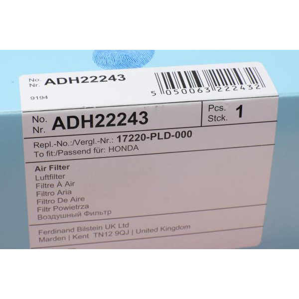 ADH22243 BLUE PRINT Фільтр повітряний Honda Civic VII 1.4i/1.6i 01-05