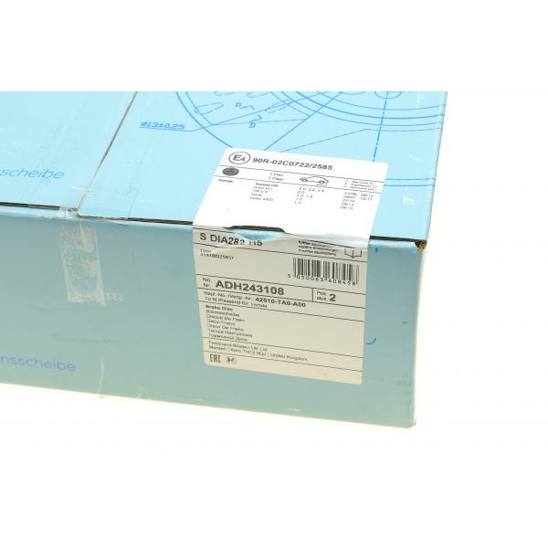 ADH243108 BLUE PRINT Диск гальмівний (задній) Honda Accord VIII 08- (282x9)