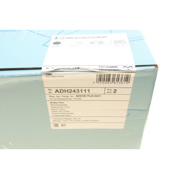 ADH243111 BLUE PRINT Диск гальмівний (задній) Honda Accord VIII/IX 08- (305x9)