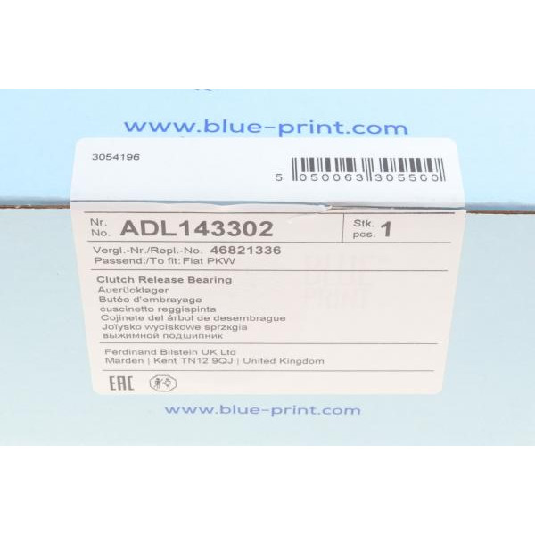 ADL143302 BLUE PRINT Підшипник вичавлений Fiat Doblo 1.3D Multijet 1.9JTD/Seat Ibiza 1.2-1.5 i 84-93