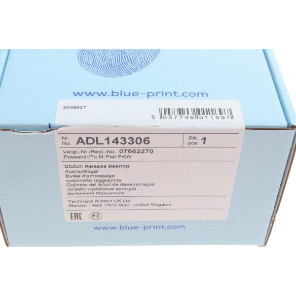 ADL143306 BLUE PRINT Підшипник вичавлений Fiat Panda 0.8-1.0 80-04/Seat Ibiza 0.9 i 82-93