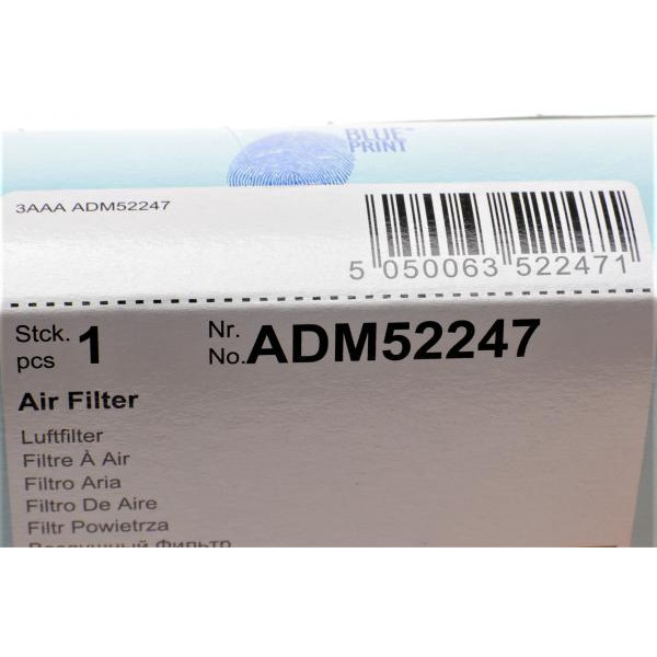 ADM52247 BLUE PRINT Фільтр повітряний Ford Fiesta 01-08/Mazda 2 1.2-1.6 03-07Mini Cooper 1.6 01-08/