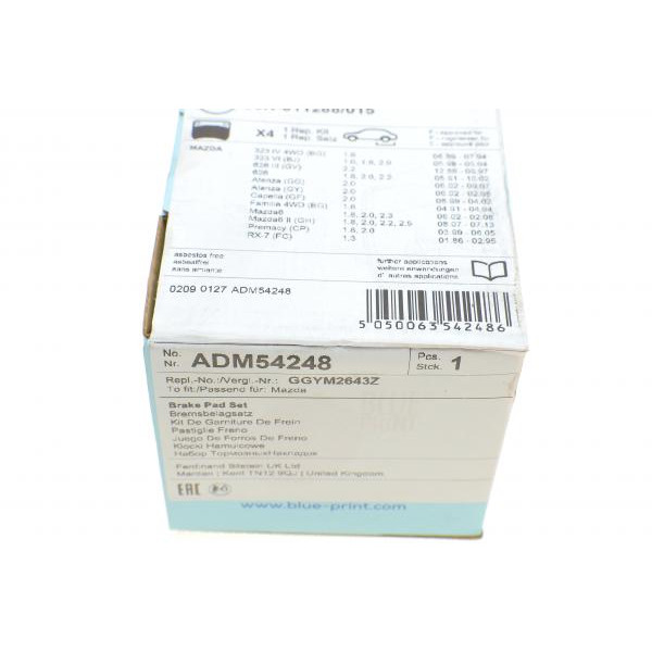 ADM54248 BLUE PRINT Колодки гальмівні (задні) Mazda 6 02-13/Mazda 323 91-04/626 III/V/RX-7 84-02