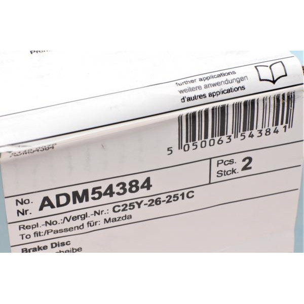 ADM54384 BLUE PRINT Диск гальмівний (задній) Mazda 3/5 1.5-2.3 CiTD 07- (280x11)