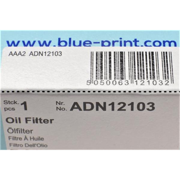 ADN12103 BLUE PRINT Фільтр масляний Nissan Primera/Almera/Sunny 1.3-3.0i 70-07