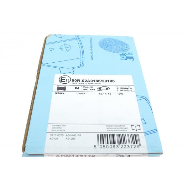 ADN142176 BLUE PRINT Колодки гальмівні (передні) Nissan Qashqai II/X-Trail/Renault Kadjar 13-
