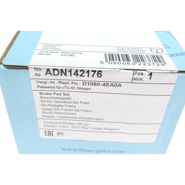 ADN142176 BLUE PRINT Колодки гальмівні (передні) Nissan Qashqai II/X-Trail/Renault Kadjar 13-