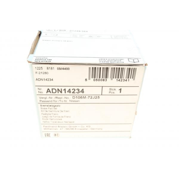 ADN14234 BLUE PRINT Колодки гальмівні (передні) Nissan Primera 1.6/2.0D 91-96 ADN14234 BLUE PRINT Колодки гальмівні (передні) Nissan Primera 1.6/2.0D 91-96