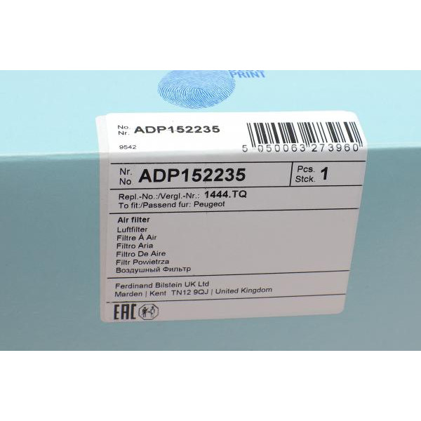 ADP152235 BLUE PRINT Фільтр повітряний Citroen C5/Peugeot 407 1.8-3.0 04-