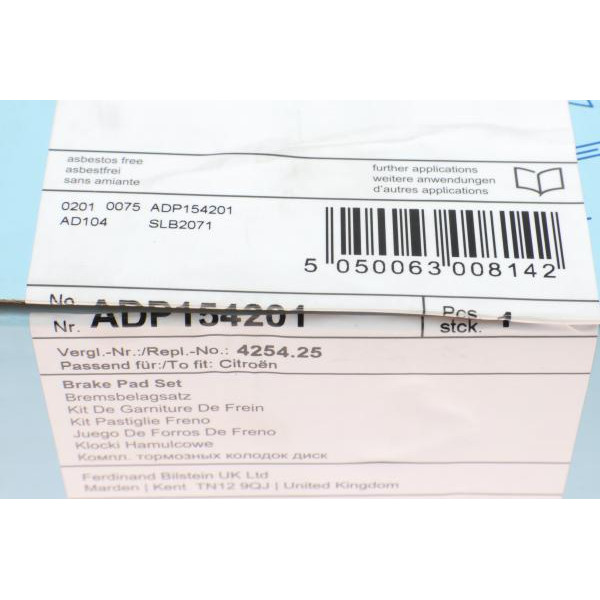 ADP154201 BLUE PRINT Колодки гальмівні (передні) Citroen Berlingo/Peugeot Partner 08-