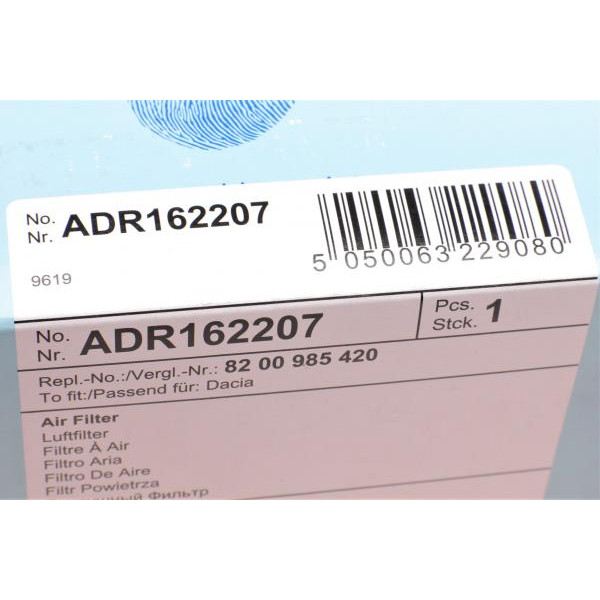 ADR162207 BLUE PRINT Фільтр повітряний Dacia Duster/Sandero 1.5dci 10-