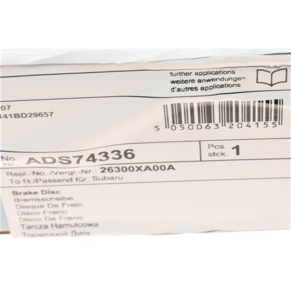 ADS74336 BLUE PRINT Диск гальмівний (передній) Subaru Outback 14- (315.5x30)