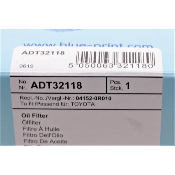 ADT32118 BLUE PRINT Фільтр масляний Lexus LS 4.6 06-/Toyota Land Cruiser 2.0/2.2 D-4D/4.0 24V 05-