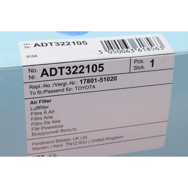 ADT322105 BLUE PRINT Фільтр повітряний Toyota Land Cruiser 200 4.5 D4d 07-