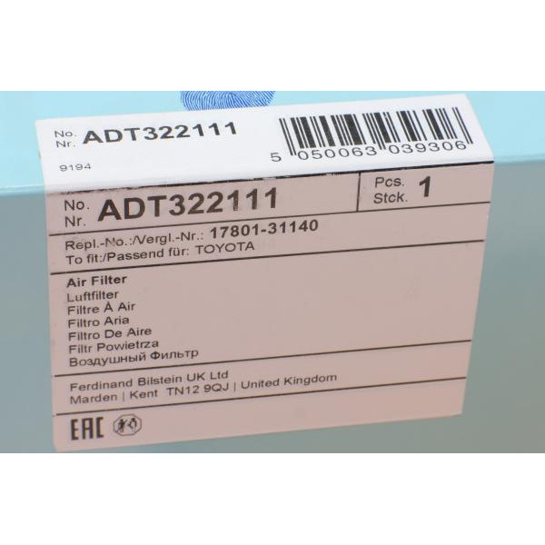 ADT322111 BLUE PRINT Фільтр повітряний Lexus RX 09-15